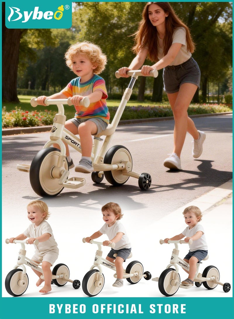 Bybeo 4-In-1 Kids Tricycle, Toddler Trike Bike with Adjustable Parent Handle, Toddlers Ride-On Tricycle, Balance Bike for Children Boys & Girls 18 Months~5 Years - Image 1